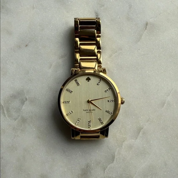 Kate Spade New York Gramercy Grand Gold-Tone Watch with Crystal Accents - Picture 9 of 15